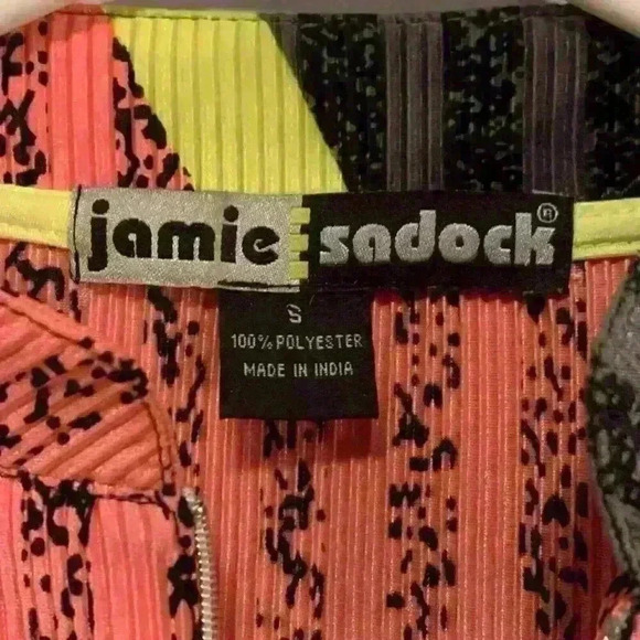 Jamie Sadock Size Small Golf Top Crinkle Plisse 1/4 Zip Polo Mock Collar Shirt - Picture 3 of 3